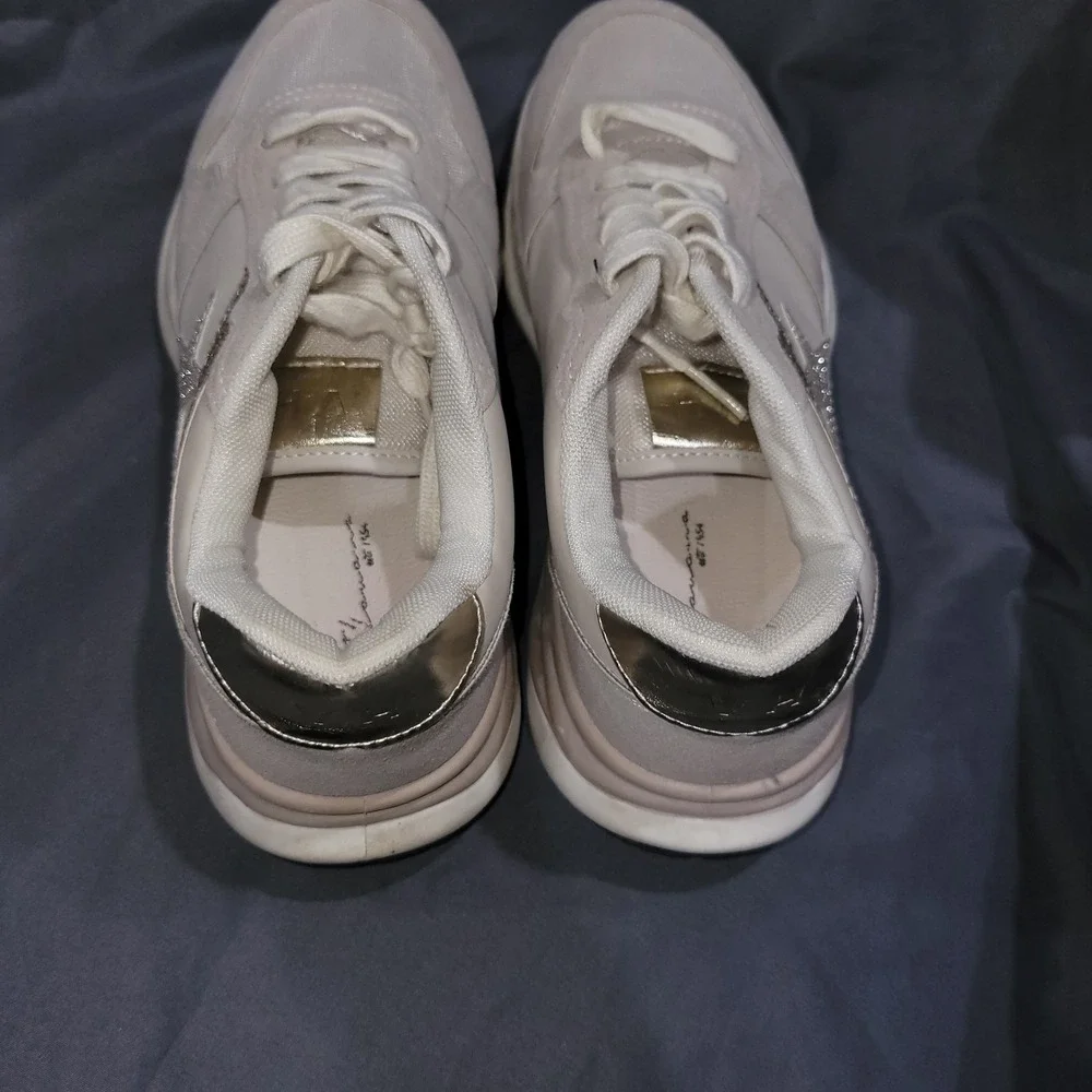 Vintage Havana Womens Nude Gold Glitter Star Tan Sneakers Shoes Casual Size 8.5